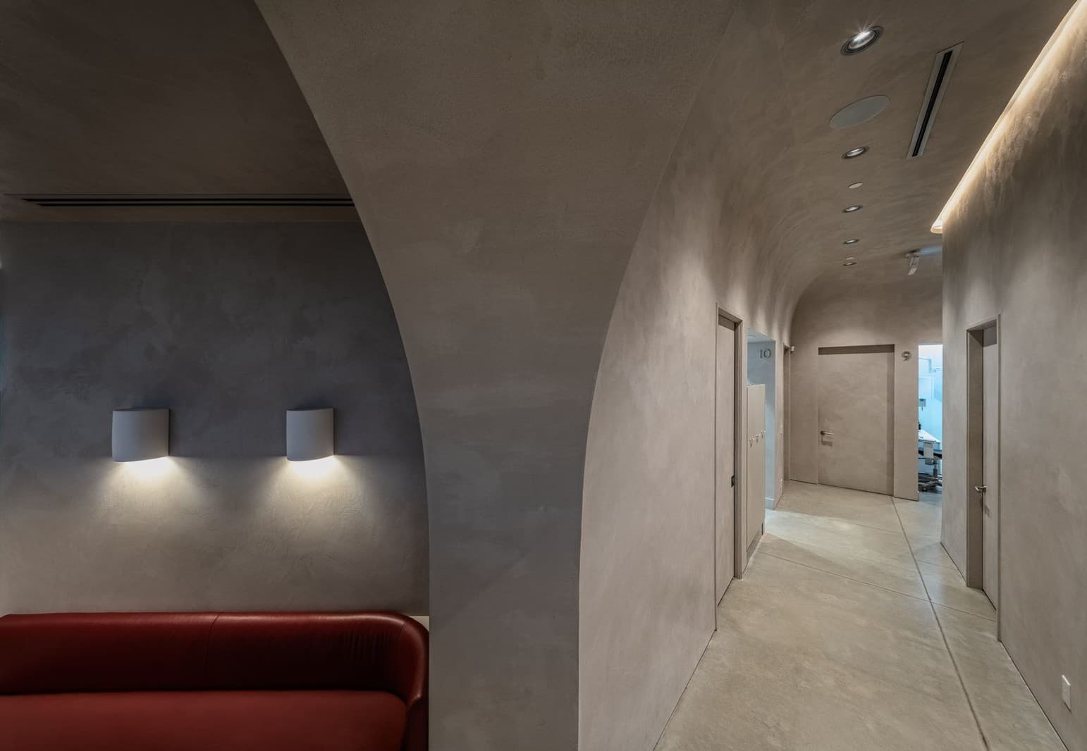 Decorative plaster being applied by hand